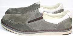Мужские красивые модные туфли мокасины IKOC 3394-3 Gray.