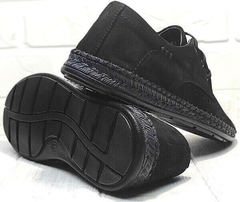 Стильные мокасины мужские туфли лето стиль кэжуал мужской Luciano Bellini 91754-S-315 All Black.