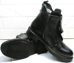 Молодежные осенние ботинки женские демисезонные Tina Shoes 292-01 Black.
