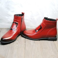 Демисезонные ботинки женские красные Evromoda 1481547 S.A.-Red