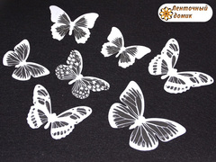 Бабочки  из декоративной пленки белые 3 и 4