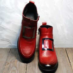Ботинки на небольшом каблуке женские Evromoda 1481547 S.A.-Red