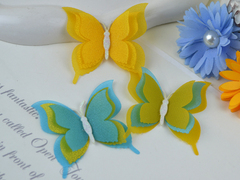 Заготовки для метеликів з блискучої органзи жовто-гарячі (на 2 метелика)