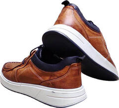 Мужские туфли мокасины мужские из натуральной кожи Arsello 33-19 Brown White.