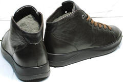 Осенние мужские кеды ботинки на шнурках Ikoc 1770-5 B-Brown.