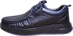 Кожаные мокасины мужские туфли спортивного стиля Arsello 22-01 Black Leather.