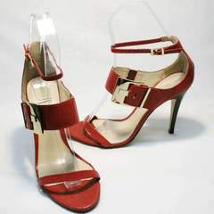 Красивые женские босоножки на высоком каблуке Via Uno1103-6605 Red.