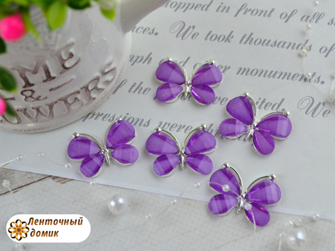 Декор Метелики з камінців фіолетові