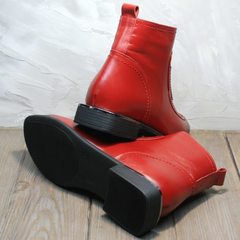 Осенние ботинки на небольшом каблуке женские красные Evromoda 1481547 S.A.-Red