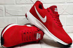 Тканевые кроссовки для бега Nike Zoom Pegasus Red White.