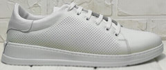 Перфорированные кеды кроссовки белые женские Evromoda 141-1511 White Leather.