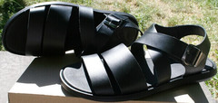 Шкіряні босоніжки сандалії. Чорні босоніжки сандалі чоловічі Broni Black.   42 размер