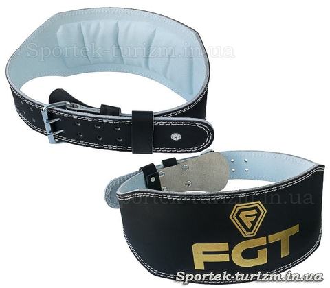 Кожаный атлетический пояс BWS/FGT с подкладкой для спины, широкая часть 15 см