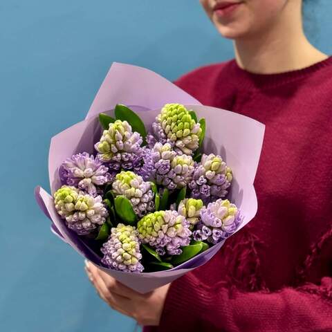 Bouquet of lavender hyacinths «Spring Dreams», Flowers: Hyacinthus, 11 pcs.