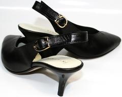 Женские босоножки на низком каблуке Kluchini 5190 Black.