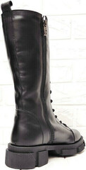 Зимние кожаные ботинки женские на шнуровке Ari Andano 3046-l Black.