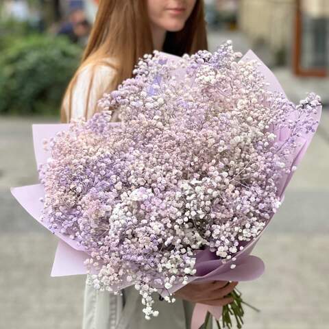 Photo of 13 branches of lilac gypsophila in a bouquet «Charming Lyudmyla»