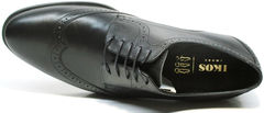 Черные деловые туфли мужские дерби броги Ikos 1157-1 Classic Black.