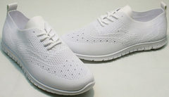 Молодежные кроссовки белые женские текстильные Small Swan NB-821 All White.