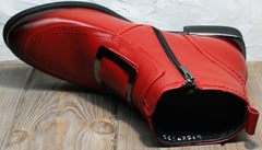Ботинки женские осень без каблука без шнурков Evromoda 1481547 S.A.-Red