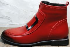 Женские ботинки без шнурков демисезонные Evromoda 1481547 S.A.-Red