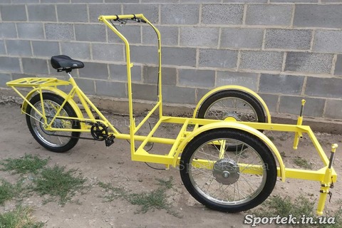 Трехколесный велосипед с передней платформой (грузоподъемность до 300 кг) для уличной торговли 'Арден' (желтый)