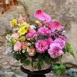 Photo of Basket with flowers «Morning Blush»