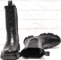 Зимние женские ботинки кожа AVK – 21074 Black.