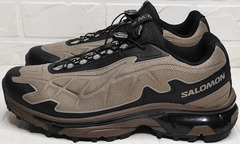 Модные мужские кроссовки непромокаемые Salomon XT-SLATE Advanced Beige Black.