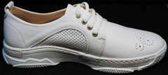 Женские кожаные спортивные туфли с перфорацией Derem 18-104-04 All White