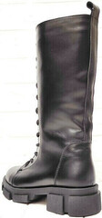 Зимние кожаные ботинки на шнуровке женские Ari Andano 3046-l Black.