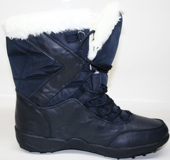 Ботинки кроссовки winter boots adidas climaproof Navy/Dark Gray.
