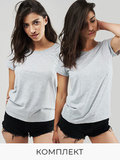 Набор из 2 женских серых футболок Love&Live фото 2