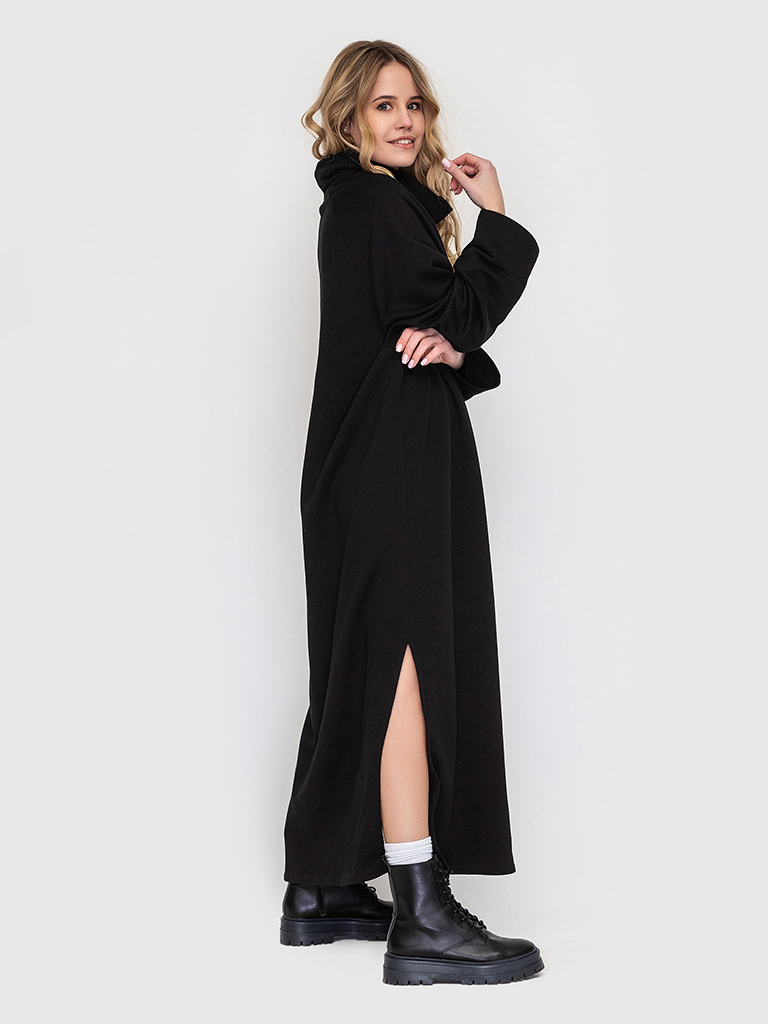 Платье черное с разрезами YOS от украинского бренда Your Own Style