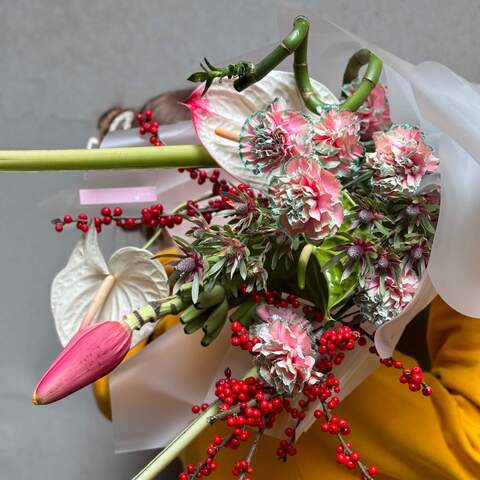 Photo of Exotic bouquet with a branch of banana «Tropical Mood!»