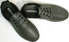 Модные мужские летние туфли с перфорацией Ridge Z-430 75-80Gray.