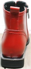 Красные ботинки лоферы женские весна Evromoda 1481547 S.A.-Red