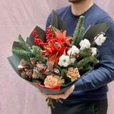 Photo of Cosy bouquet with gossypium and amaryllis «Warm summer»