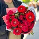 Photo of Red bouquet with gerberas «Pomegranate Mood»