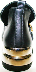 Женские туфли на низком ходу. Черные туфли кожаные Jina Black. 36-й размер