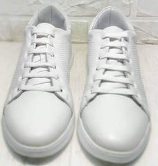 Женские спортивные туфли сникерсы на шнуровке Evromoda 141-1511 White Leather.