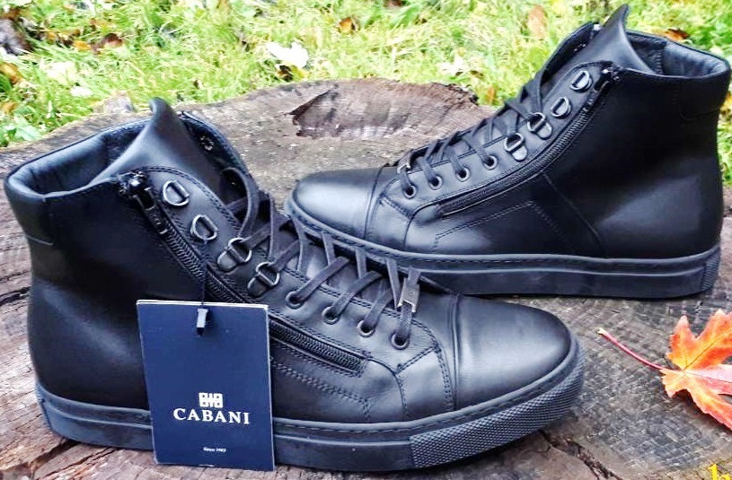 Зимние ботинки мужские кеды кожаные Cabani BL.