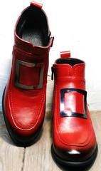 Осенние ботинки с пряжками женские Evromoda 1481547 S.A.-Red