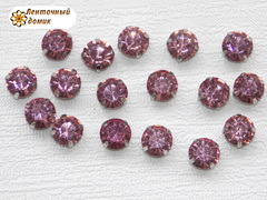 Камені круглі у цапах 8 мм рожеві