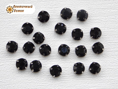 Камни круглые в цапах 8 мм черные