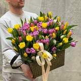 Photo of Basket of 101 tulips «Floral Turkish Delight»