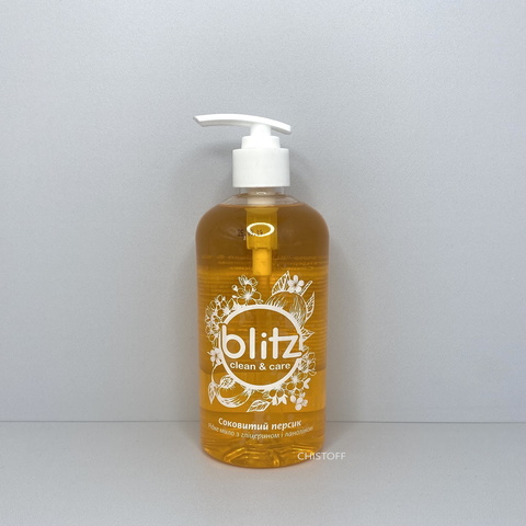Жидкое мыло Blitz 500 мл с дозатором, Сочный персик