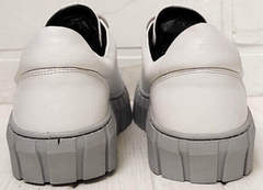 Женские белые кеды кроссовки кожаные Guero G146 508 04 White Gray.
