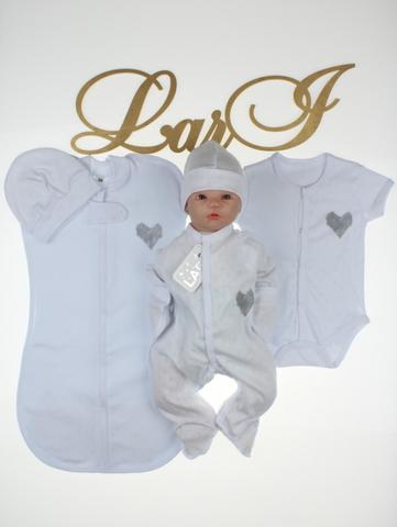 Комплект для новорожденных Карапуз (5 предметов, белый)