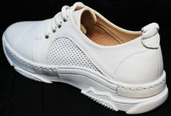Кожаные летние туфли на спортивной подошве Derem 18-104-04 All White